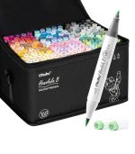 Ohuhu Honolulu 168 Colors Dual Tips Alcohol Art Markers, Brush & Chisel