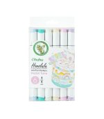 Ohuhu Honolulu 6 Pastel Tones Colors Dual Tips Alcohol Art Markers, Brush & Chisel