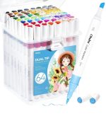 Ohuhu 64 Colors Dual Tips Water Based Art Markers,  Brush & Chisel