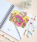 Ohuhu 64 Colors Dual Tips Water Based Art Markers,  Brush & Chisel - Image 8