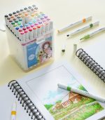 Ohuhu 64 Colors Dual Tips Water Based Art Markers,  Brush & Chisel - Image 2
