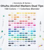 Ohuhu Honolulu 168 Colors Dual Tips Alcohol Art Markers, Brush & Chisel - Image 3