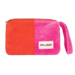 Bicolor Velvet Bubblegum Orange - The Cosmo Pouch