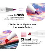 Ohuhu Honolulu 104 Colors Dual Tips Alcohol Art Markers, Brush & Chisel - Image 6