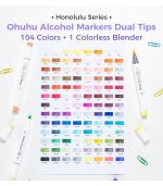 Ohuhu Honolulu 104 Colors Dual Tips Alcohol Art Markers, Brush & Chisel - Image 4