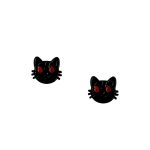 Anastasia Kessaris for The Wonder Room Black Cat Emoji Earrings