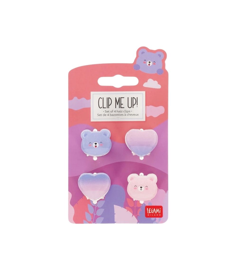 35 Set of 4 Teddy Mini Hair Clips - Clip Me Up! - Image 1
