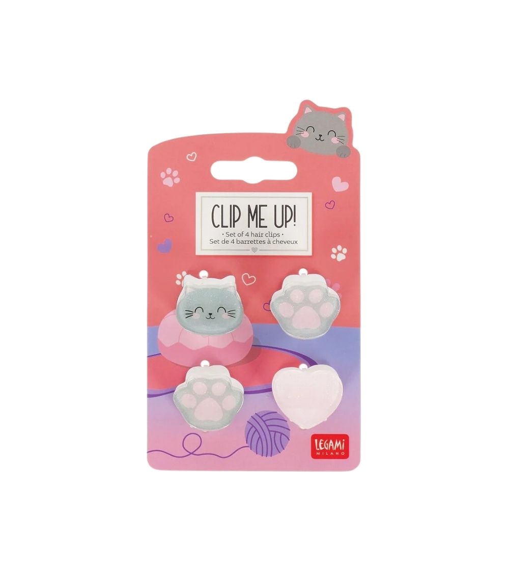 37 Set of 4 Kitty Mini Hair Clips - Clip Me Up! - Image 1