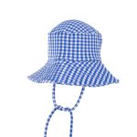 Kids Bucket Hat Unisex, Blue Carreaux