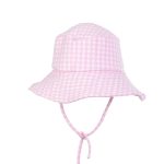 Kids Bucket Hat, Pink Carreaux