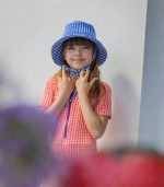 Kids Bucket Hat Unisex, Blue Carreaux - Image 3