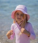 Kids Bucket Hat, Pink Carreaux - Image 2
