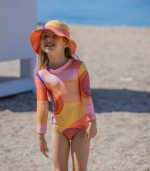Kelia Long-Sleeve One-Piece, Sunset - Image 2
