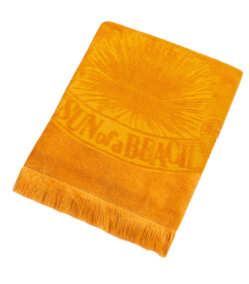 65 Sunflower - Monochrome Beach Towel - Image 1