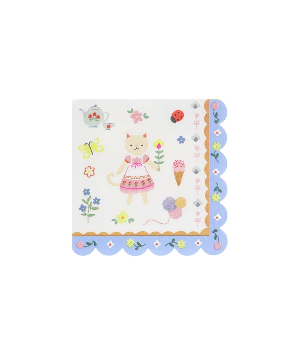18 Meri Meri Kitten Club Small Napkins (x 16) - Image 1