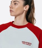 Greatness Lightweight Reglan Crewneck – Red / Ice Blue - Image 6