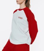 Greatness Lightweight Reglan Crewneck – Red / Ice Blue - Image 4
