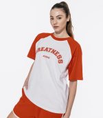 Greatness Reglan T-Shirt – Burnt Orange/White - Image 2