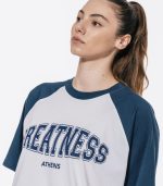 Greatness Reglan T-Shirt – Navy Blue/White - Image 4