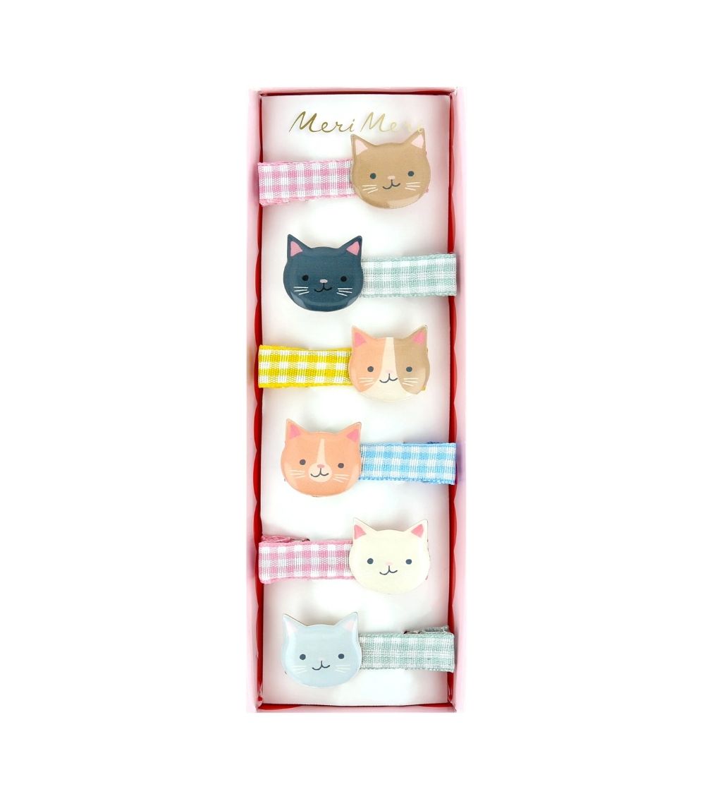 42 Meri Meri Kitten Club Hair Clips (x 6) - Image 1