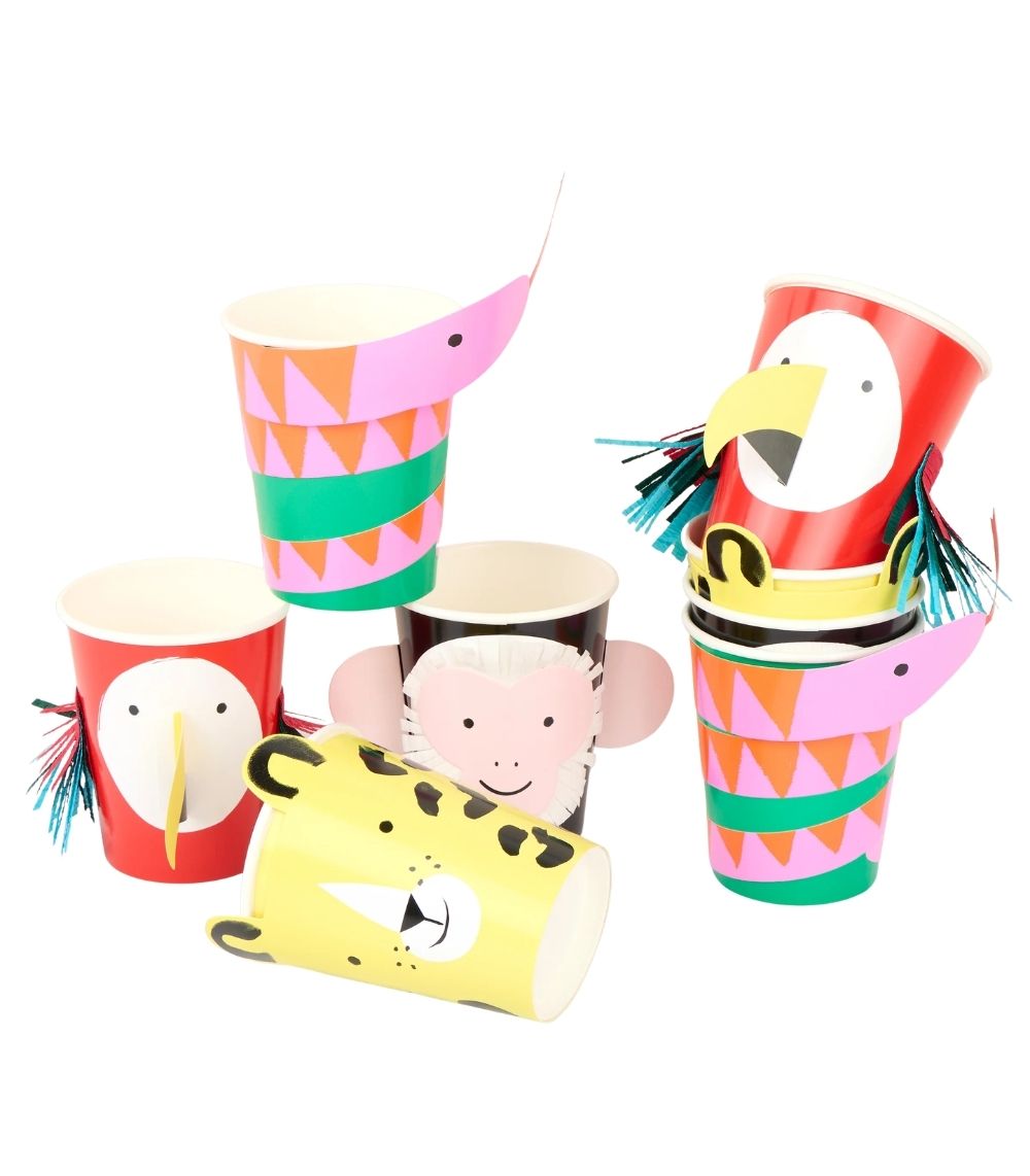 62 Meri Meri Jungle Jamboree Character Cups (x 8) - Image 1