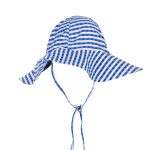 Kids Sun Hat Unisex, Blue Carreaux