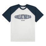 Greatness Reglan T-Shirt – Navy Blue/White