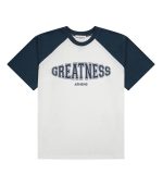 Greatness Reglan T-Shirt – Navy Blue/White