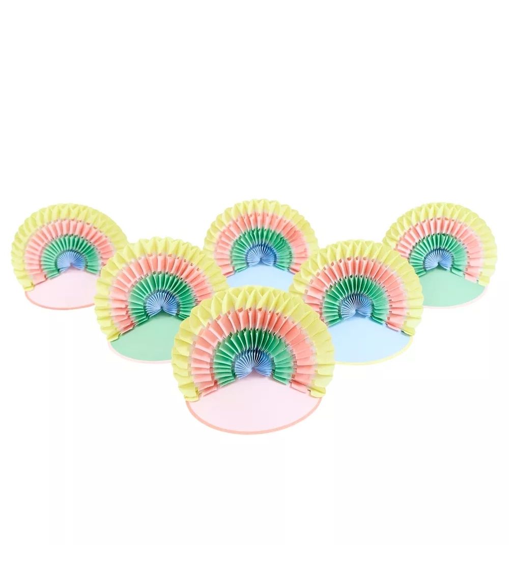 71 Meri Meri Charm Party Rainbow Party Hats (x 6) - Image 1