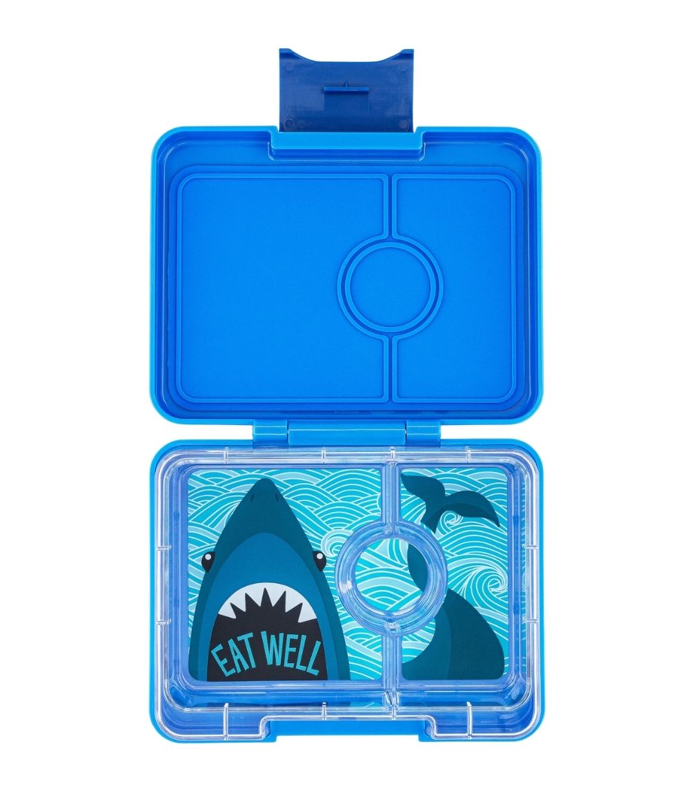 1 Yumbox Snack - 3-sections Surf Blue/Shark tray - Image 1