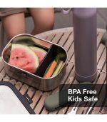 Stainless Steel Lunchbox - 2 Compartment - Purple - Image 6
