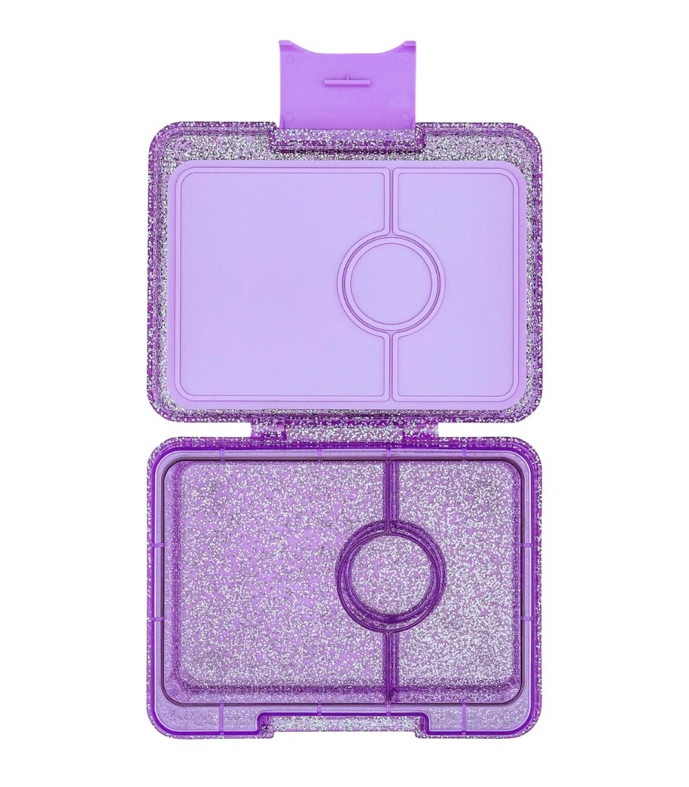 2 Yumbox Snack - 3-sections Princess Purple Glitter - Image 1
