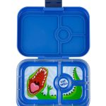 Yumbox Panino - 4-sections Surf Blue/Dinosaur Tray