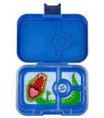 Yumbox Panino - 4-sections Surf Blue/Dinosaur Tray