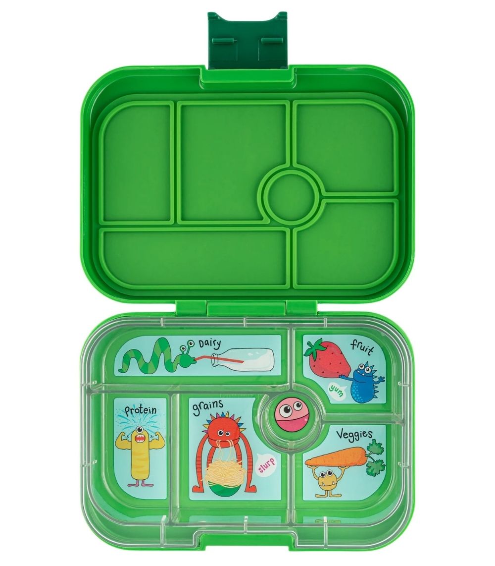 26 Yumbox Original - 6-sections Jurassic Green/Funny Monsters Tray - Image 1