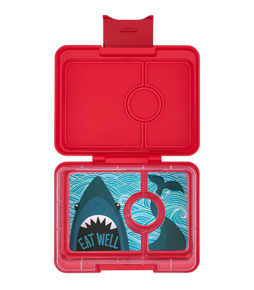 3 Yumbox Snack - 3-sections Wow Red/Shark Tray - Image 1