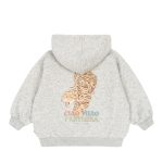 Lou Sweat Zip Hood, Grey Melange