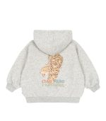 Lou Sweat Zip Hood, Grey Melange