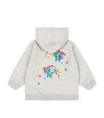 Lou Sequin Sweat Zip Hood, Grey Melange