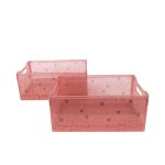 2 Pack Glitter Storage Box, Sparkling Blush