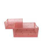 2 Pack Glitter Storage Box, Sparkling Blush