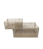 2 Pack Glitter Storage Box, Sparkling Blue