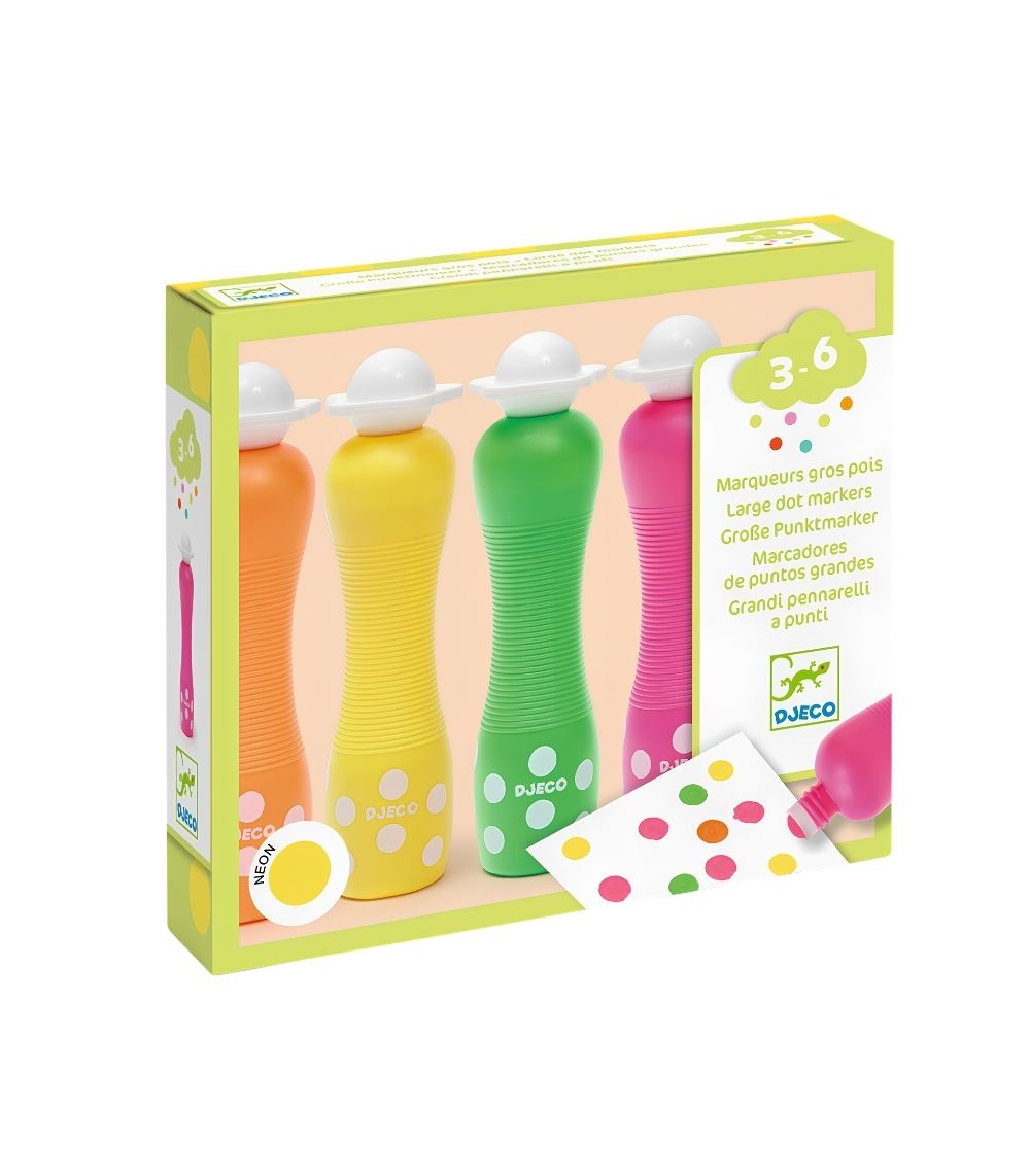 58 Djeco Large Dot Markers – Neon - Image 1