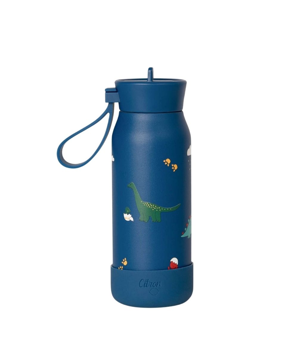 82 Water Bottle 250ml - Blue Dino - Image 1
