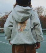 Lou Sweat Zip Hood, Grey Melange - Image 2