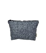 Abstract Scribble Flat Bottom Pouch - Medium