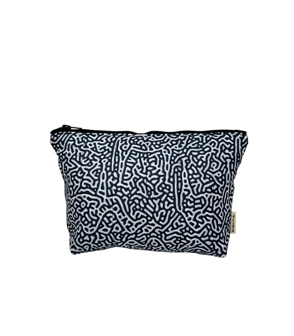 1 Abstract Scribble Flat Bottom Pouch - Medium - Image 1