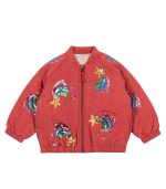Juno Sequin Rainbow Bomber Jacket, Cardinal
