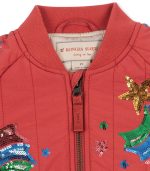 Juno Sequin Rainbow Bomber Jacket, Cardinal - Image 6