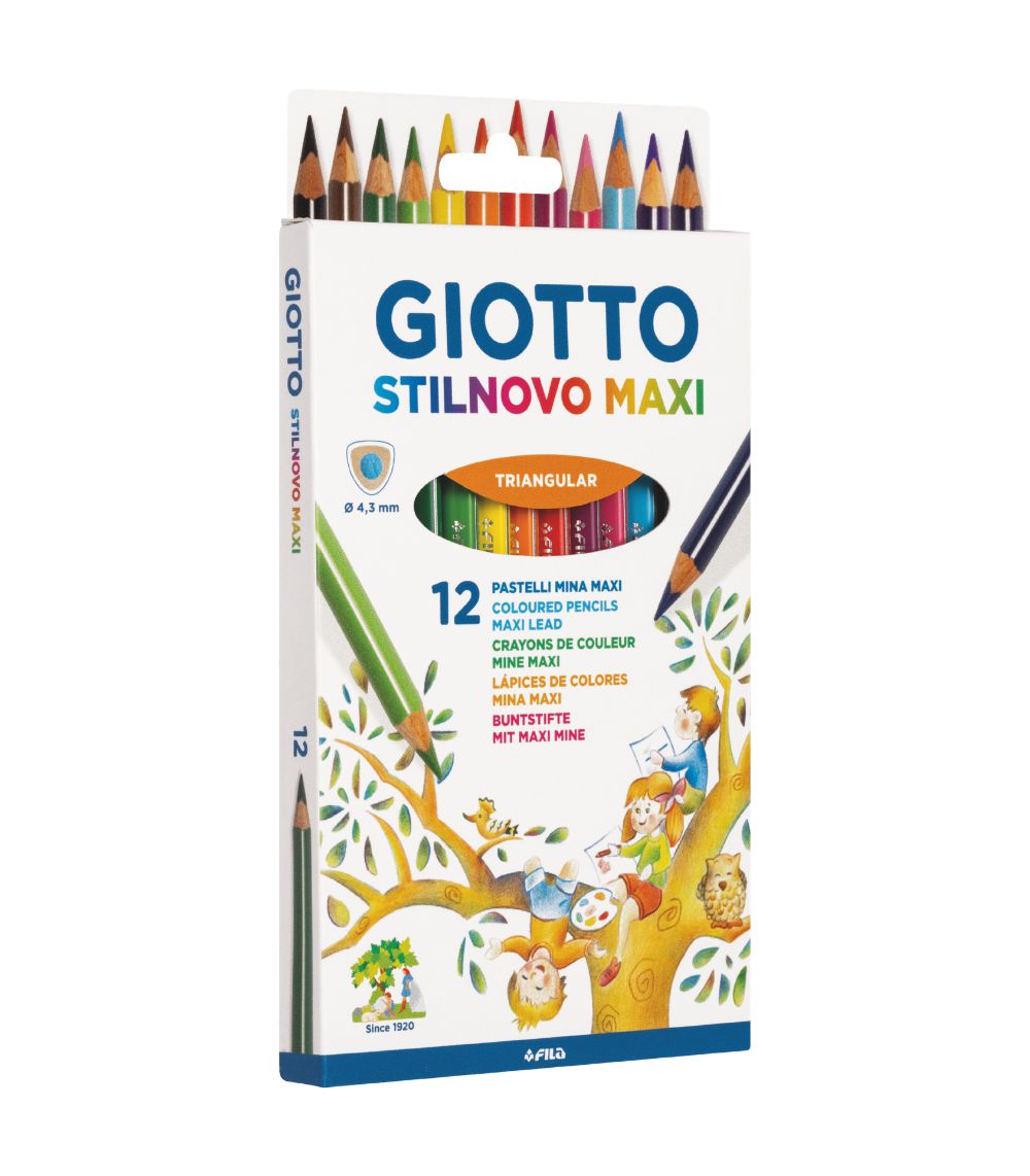 18 Giotto Stilnovo Maxi Coloured Pencil 12pcs - Image 1